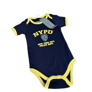 NWT NYPD infant bodysuit 6-9 months Blue/yellow New York City Police Department